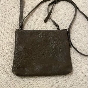 WILL charcoal leather cross body bag
